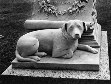 Marble Dog, Mount Auburn Cemetery, Boston