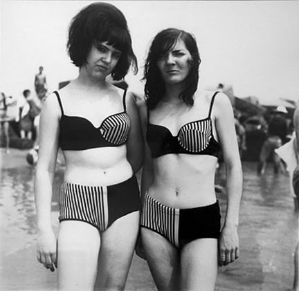Two Girls in Matching Bathing Suits, Coney Island, New York