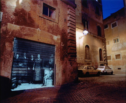 Behind Piazza Mattei, On-location slide projection, Rome, Italy, 2002