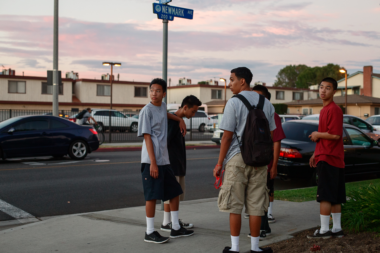 Kids hanging out on Newmark Ave., Monterey Park, from the 