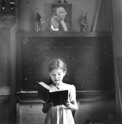 Little Girl Under Portrait of G. Washington, P.R.