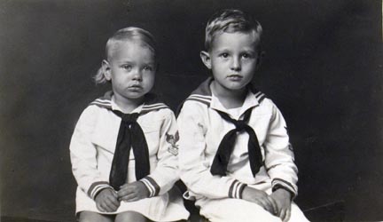 Untitled (girl and boy dressed in sailor suits)