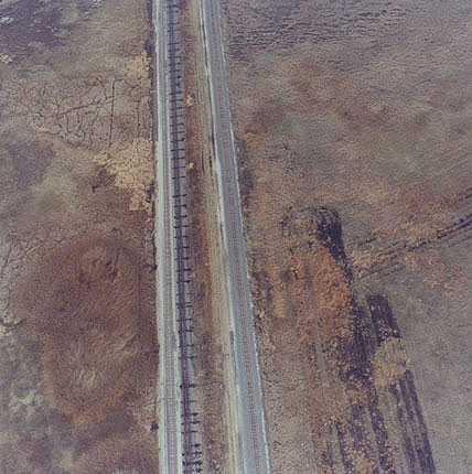 Railroad tracks, next to Drummond Prairie, former Joliet Arsenal, Illinois