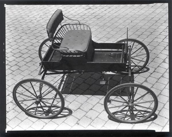 Jennings Carriages or [High-Angle View of Buckboard-Style Carriages]