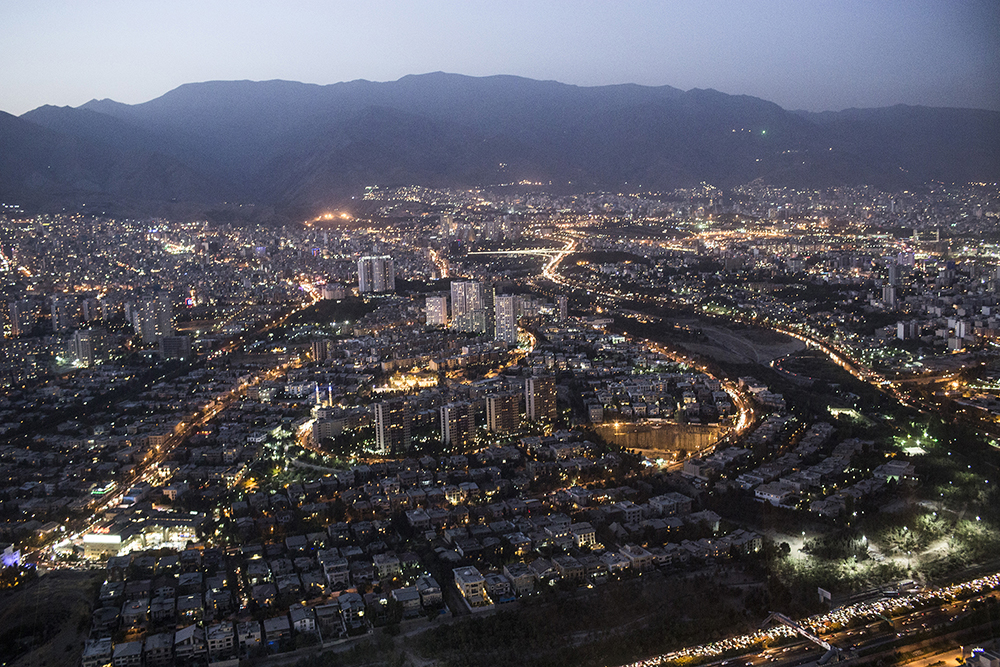 Tehran, Iran. A view over Tehran from the Milad Tower.