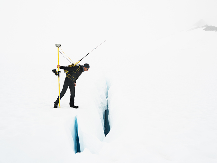 Uwe Measuring the Velocity of a Glacier, Juneau Icefield Research Program, Alaska, from the 