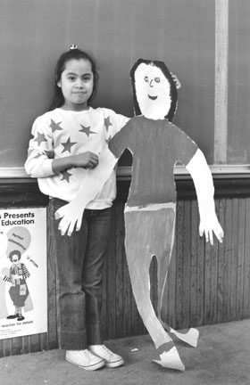Maribel Sanchez and her Self Portrait, Hans Christian Anderson Elementary School, Chicago, from Changing Chicago