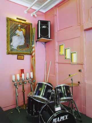 Drum Set and Portrait, Lily of the Valley Spiritual Church, 2004, 49th and South Princeton, Chicago
