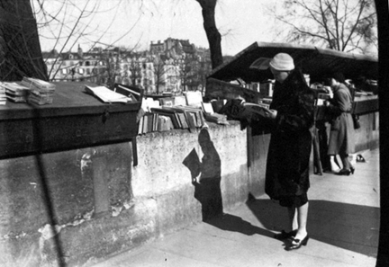 Elizabeth Reading At Outdoor Book Stall