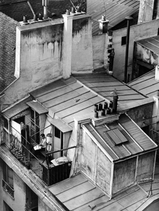 Latin Quarter, Paris (man on rooftop balcony)