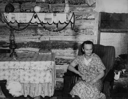 Mrs. Bodray in her home near Tipler, Wisconsin