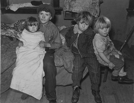 Children of the drought area in farm home of aunt. Sheridan County, Montana