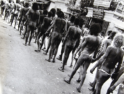 LL12004 (long line of naked men seen from behind)