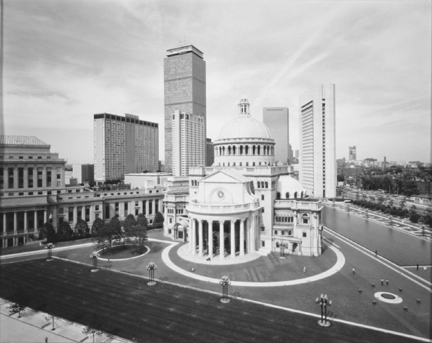 View of the Mother Church and Christian Science Center, Boston