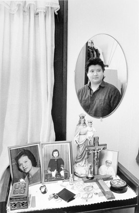 Elva Tung is Reflected in a Mirror, 96 Ave M, November 28, 1987