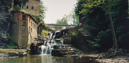 Van Etta Falls, Six-Mike Creek, Ithaca, NY, July 1995, from the 