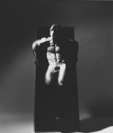Four Studies of Figure in Movement Ascending and Descending a Black Velvet Monolith II, 19 December 1989, Chicago Studio