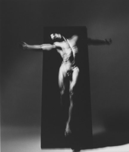 Four Studies of Figure in Movement Ascending and Descending a Black Velvet Monolith III, 19 December 1989, Chicago Studio