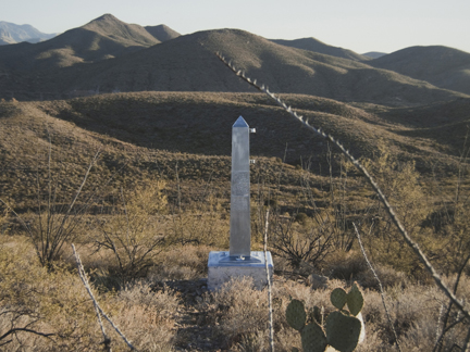 Border Monument No. 74, N 31° 19.965' W 109° 07.701', from the 