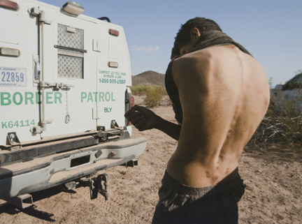 Young Man with Backpack Scars, Arizona, from the 