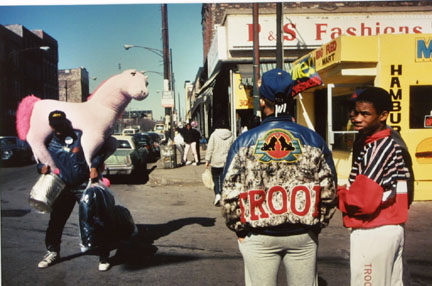Boy Carrying Pink Horse and Black Heart, from Changing Chicago